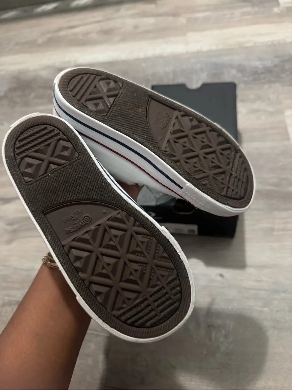 Converse Kids White Canvas Low Top Sneakers with Red Trim